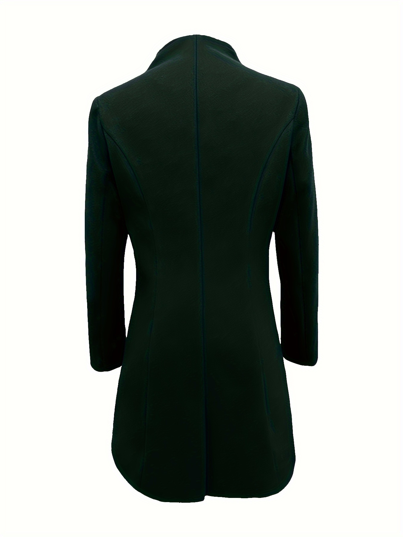 single breasted solid coat, single breasted solid coat elegant long sleeve versatile outerwear womens clothing details 6