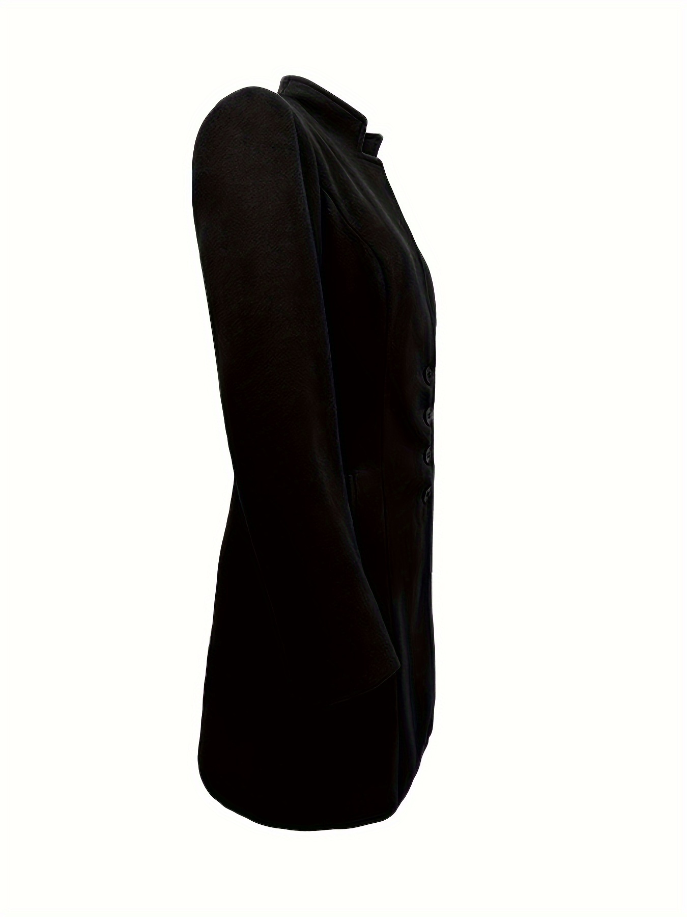 single breasted solid coat, single breasted solid coat elegant long sleeve versatile outerwear womens clothing details 29