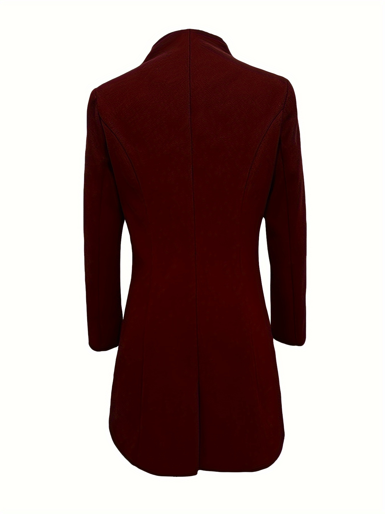 single breasted solid coat, single breasted solid coat elegant long sleeve versatile outerwear womens clothing details 31