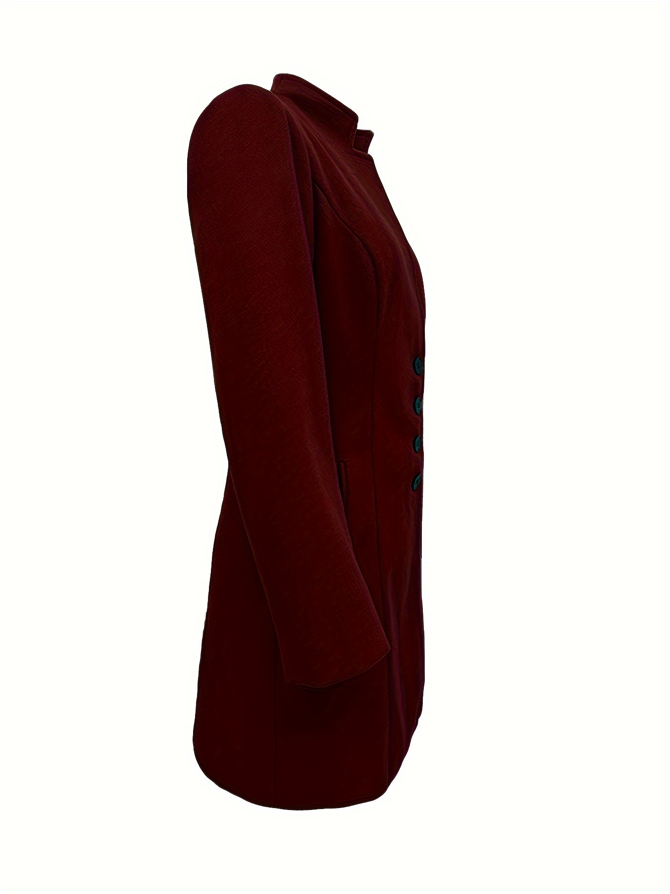 single breasted solid coat, single breasted solid coat elegant long sleeve versatile outerwear womens clothing details 34