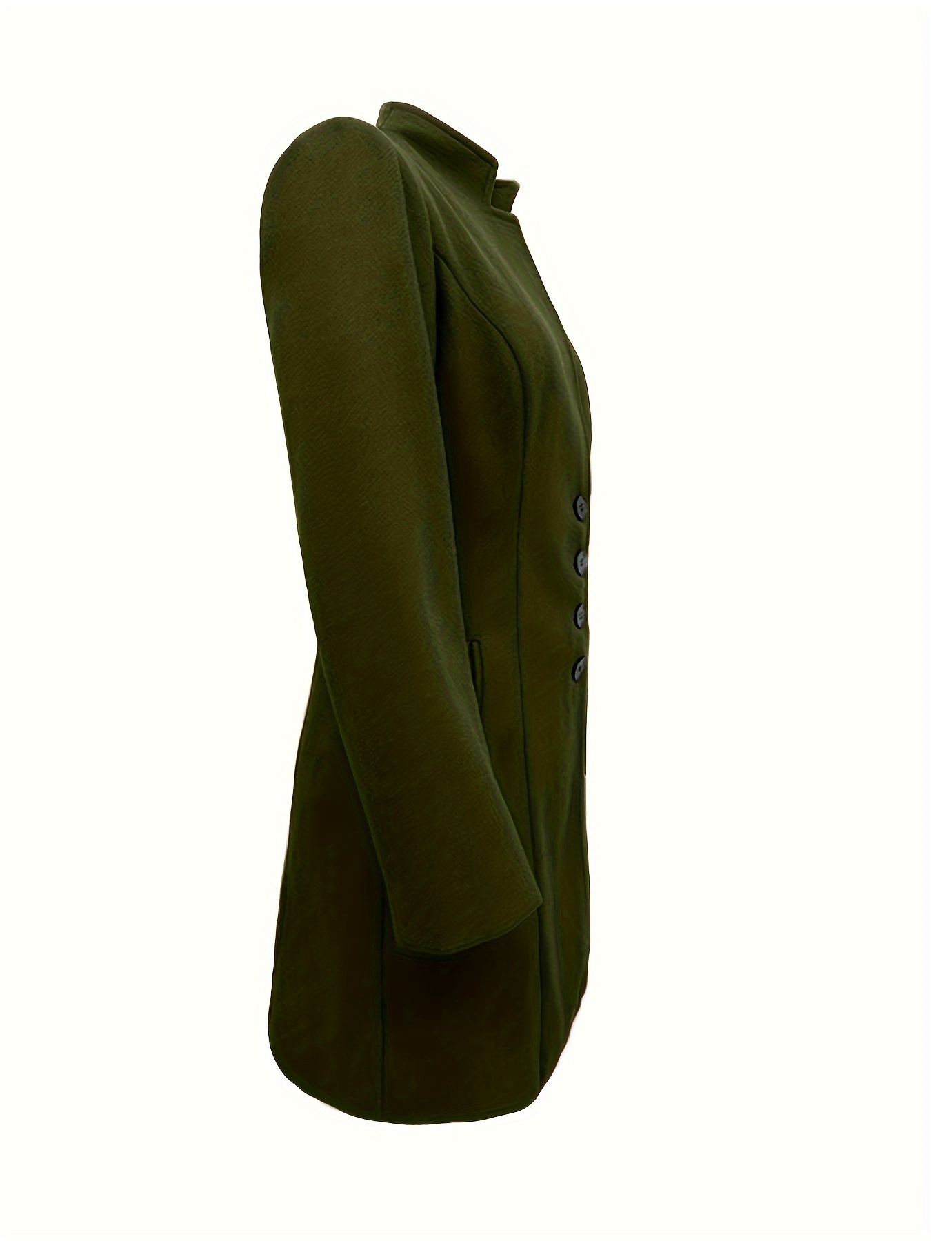 single breasted solid coat, single breasted solid coat elegant long sleeve versatile outerwear womens clothing details 38